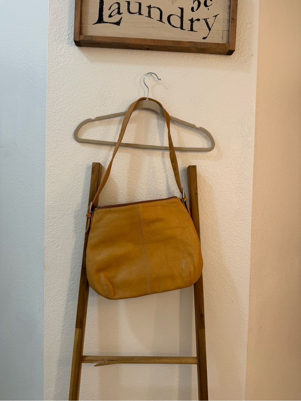 Tignanello Mustard Leather Buttery Soft  Shoulder Bag